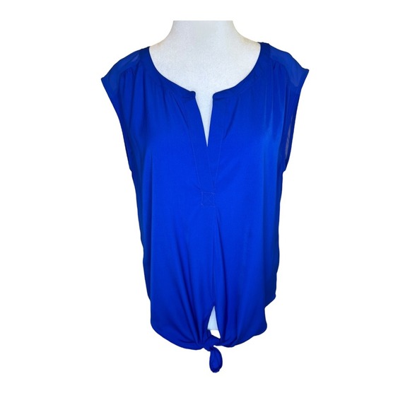 American Eagle Outfitters Tops - American Eagle Outfitters Blue Sleeveless Blouse Tie Front Top Medium